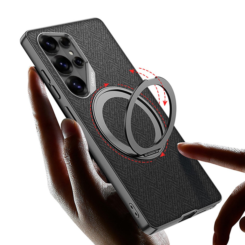 GKK For Samsung Galaxy S26 Ultra Magnetic Case with Kickstand PC + TPU + Cloth Phone Back Cover