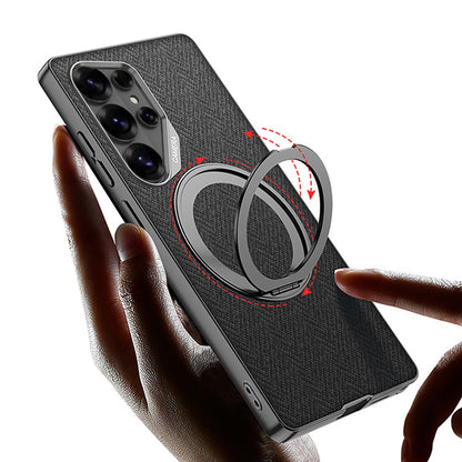 GKK For Samsung Galaxy S26 Ultra Magnetic Case with Kickstand PC + TPU + Cloth Phone Back Cover
