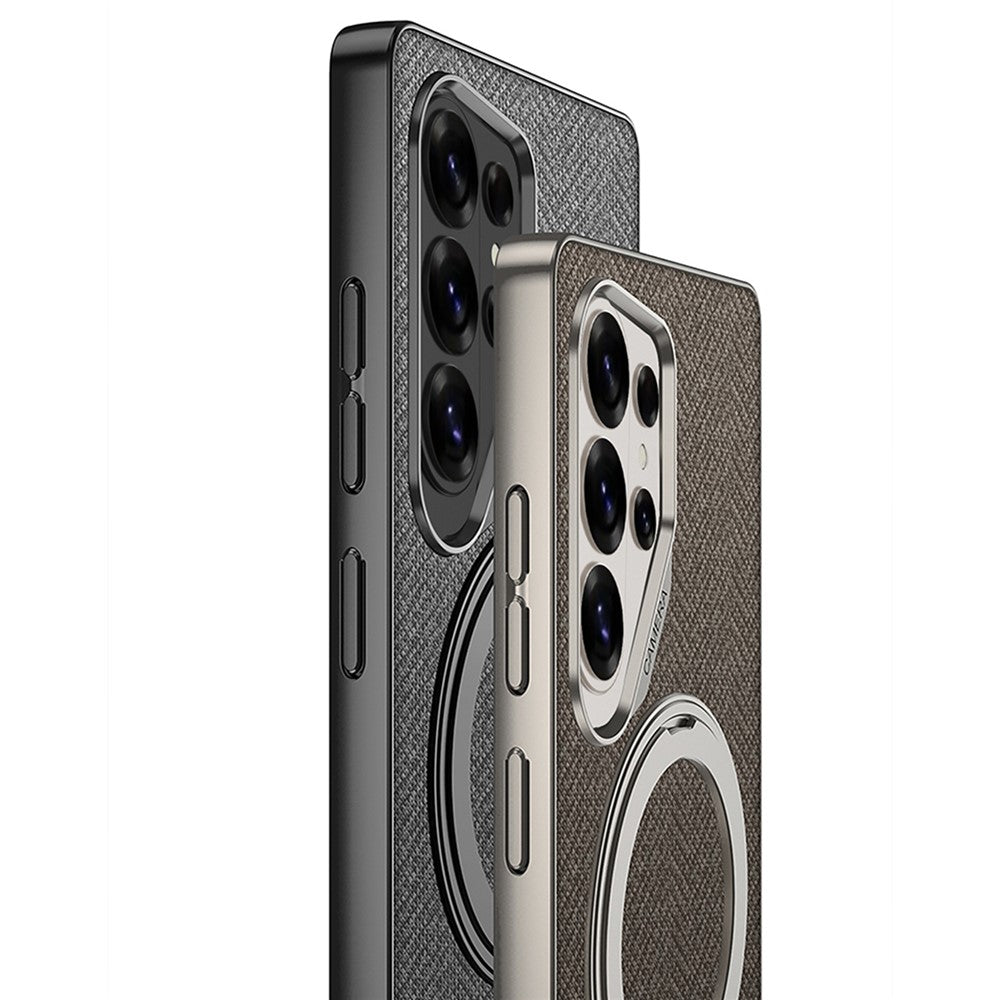 GKK For Samsung Galaxy S26 Ultra Magnetic Case with Kickstand PC + TPU + Cloth Phone Back Cover