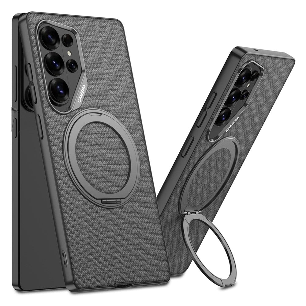 GKK For Samsung Galaxy S26 Ultra Magnetic Case with Kickstand PC + TPU + Cloth Phone Back Cover