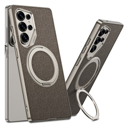 GKK For Samsung Galaxy S26 Ultra Magnetic Case with Kickstand PC + TPU + Cloth Phone Back Cover