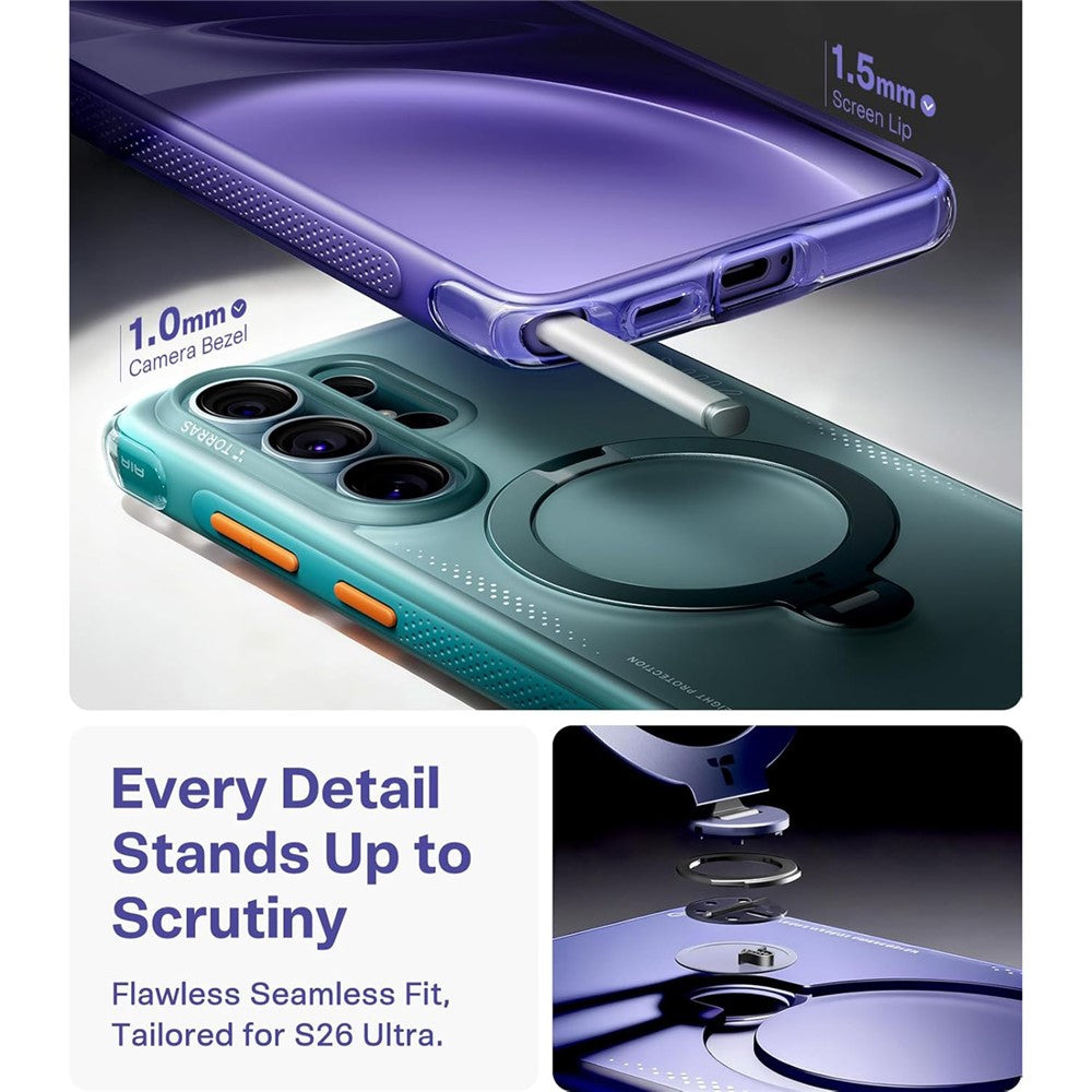 TORRAS Ostand Q3 Air Series For Samsung Galaxy S26 Ultra Magnetic Case with Kickstand Shockproof PC + TPU Phone Cover