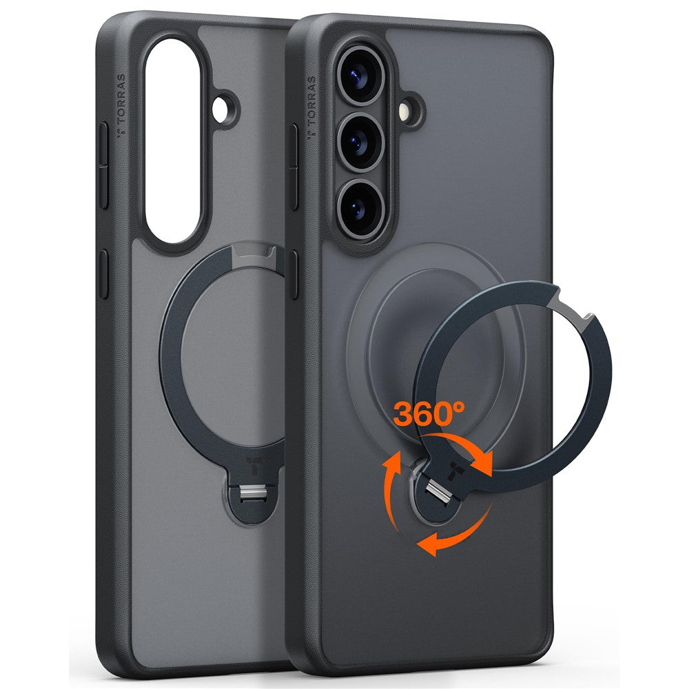 TORRAS Ostand Q3 Spin Series For Samsung Galaxy S26+ Case Magnetic Rotating Kickstand PC + TPU Phone Cover