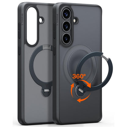 TORRAS Ostand Q3 Spin Series For Samsung Galaxy S26+ Case Magnetic Rotating Kickstand PC + TPU Phone Cover
