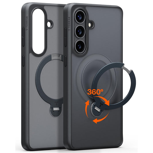 TORRAS Ostand Q3 Spin Series For Samsung Galaxy S26+ Case Magnetic Rotating Kickstand PC + TPU Phone Cover
