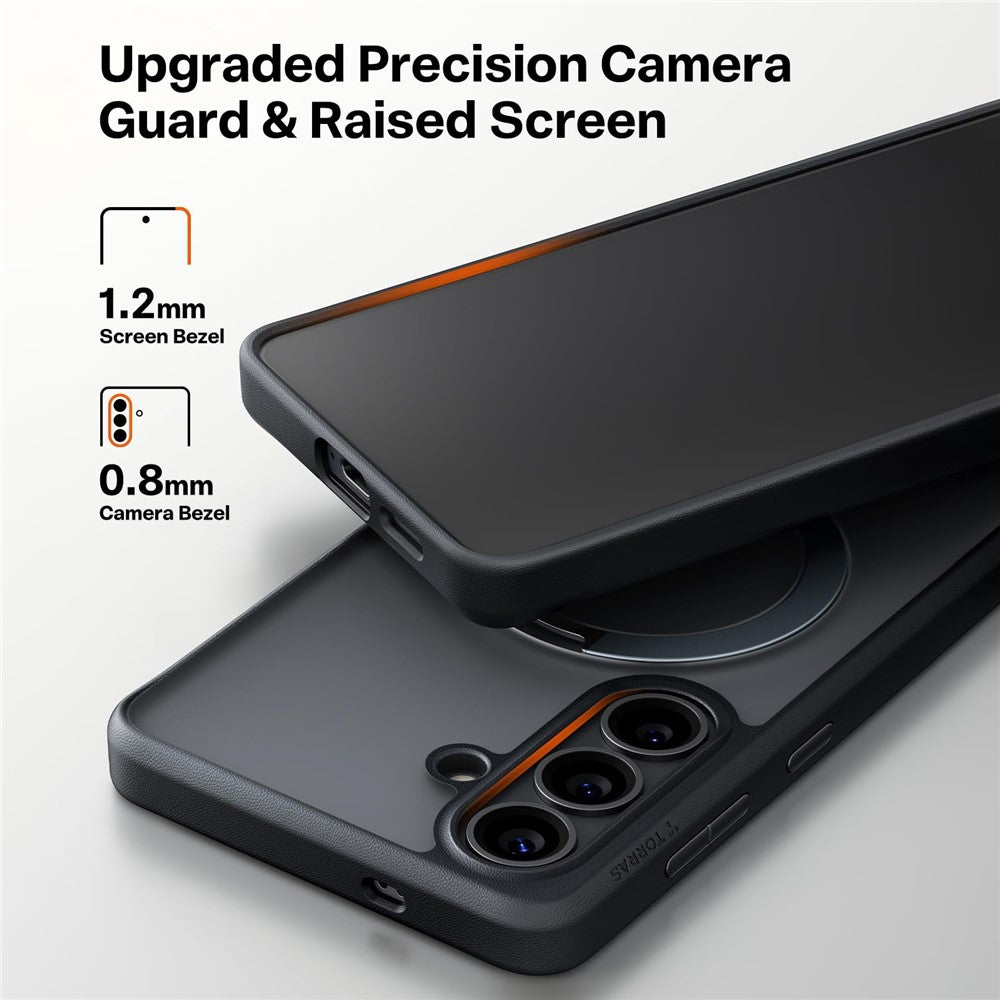 TORRAS Ostand Q3 Spin Series For Samsung Galaxy S26+ Case Magnetic Rotating Kickstand PC + TPU Phone Cover