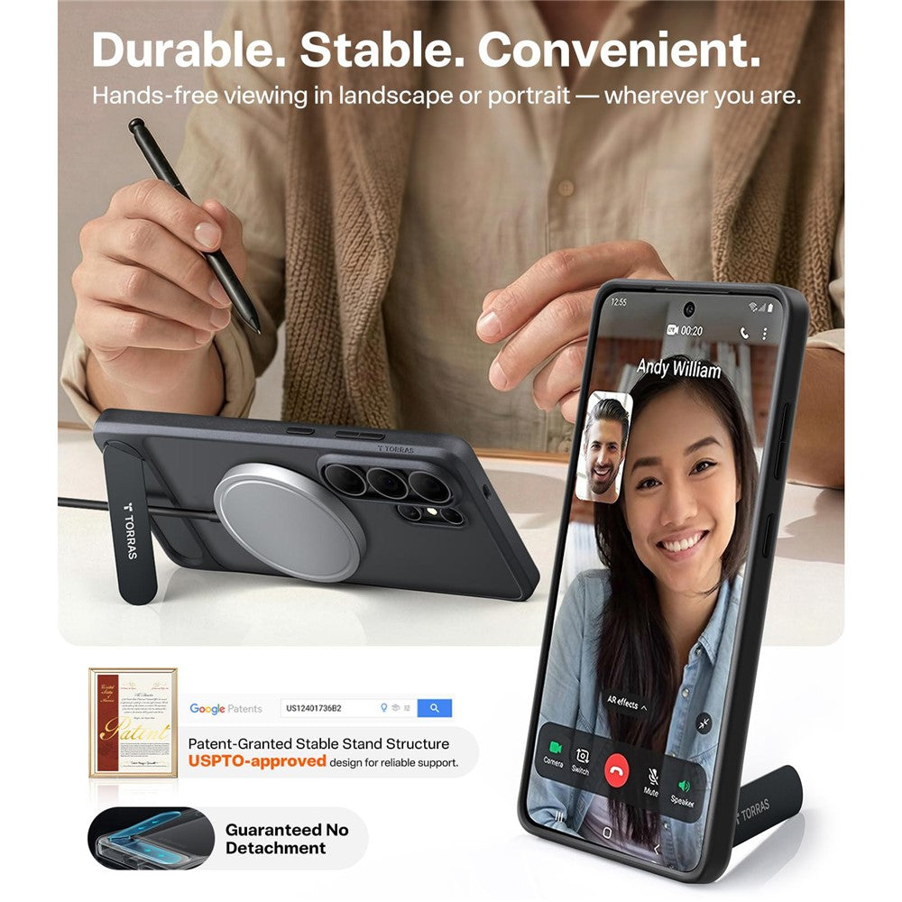 TORRAS For Samsung Galaxy S26 Ultra  Ostand L1 Series Magnetic Case with Kickstand TPU+PC Phone Cover