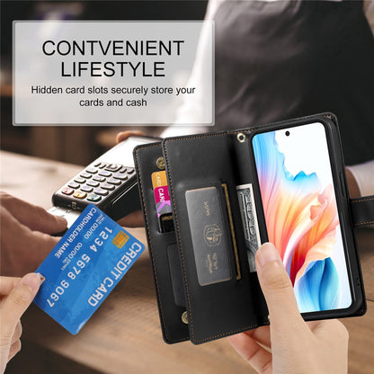 For Samsung Galaxy S26+ Case Zipper Pocket Wallet Leather Phone Cover with Straps