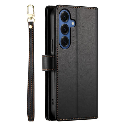 For Samsung Galaxy S26+ Case Zipper Pocket Wallet Leather Phone Cover with Straps