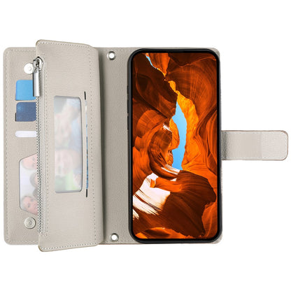 For Samsung Galaxy S26+ Case Zipper Wallet Color Splicing Leather Flip Phone Cover with Straps