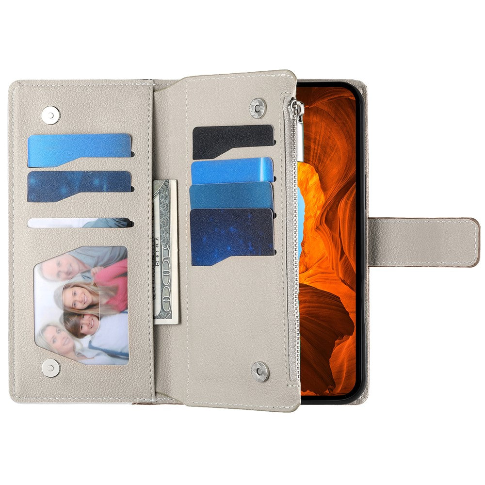 For Samsung Galaxy S26+ Case Zipper Wallet Color Splicing Leather Flip Phone Cover with Straps