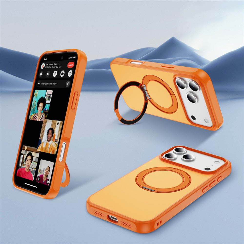 For iPhone 17 Pro Magnetic Case with Kickstand Dual Color Anti Drop Protective Phone Cover
