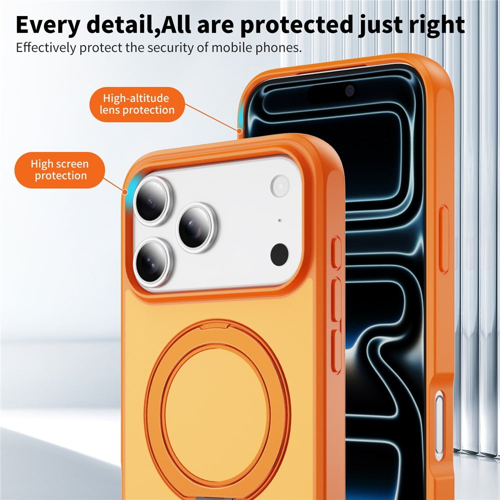 For iPhone 17 Pro Magnetic Case with Kickstand Dual Color Anti Drop Protective Phone Cover
