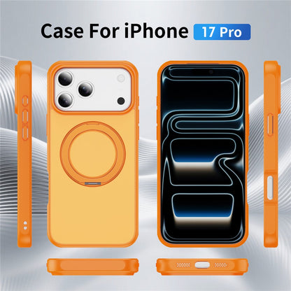 For iPhone 17 Pro Magnetic Case with Kickstand Dual Color Anti Drop Protective Phone Cover