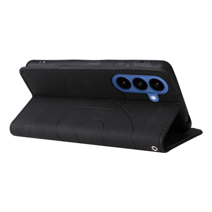 For Samsung Galaxy S26+ Leather Phone Case Stand Wallet with Bi-colour Splicing Design