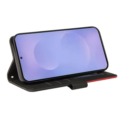 For Samsung Galaxy S26+ Leather Phone Case Stand Wallet with Bi-colour Splicing Design