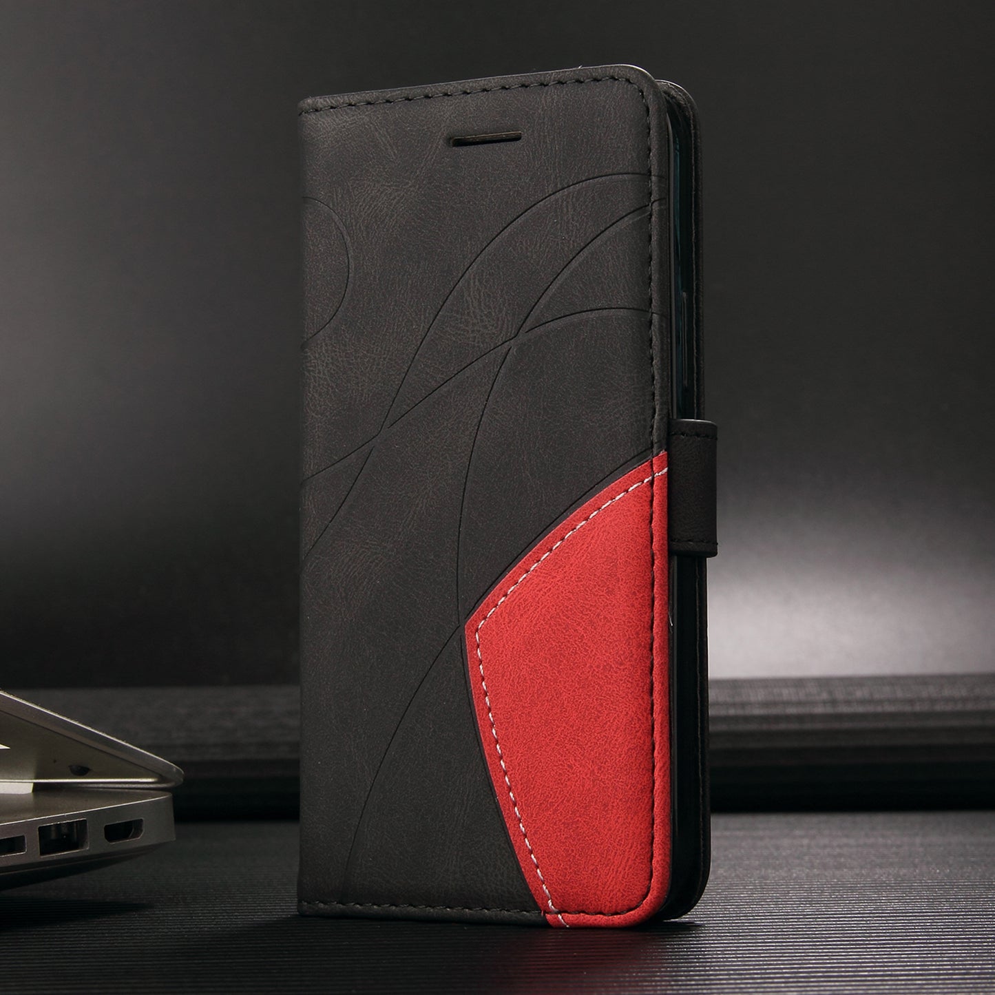 For Samsung Galaxy S26+ Leather Phone Case Stand Wallet with Bi-colour Splicing Design
