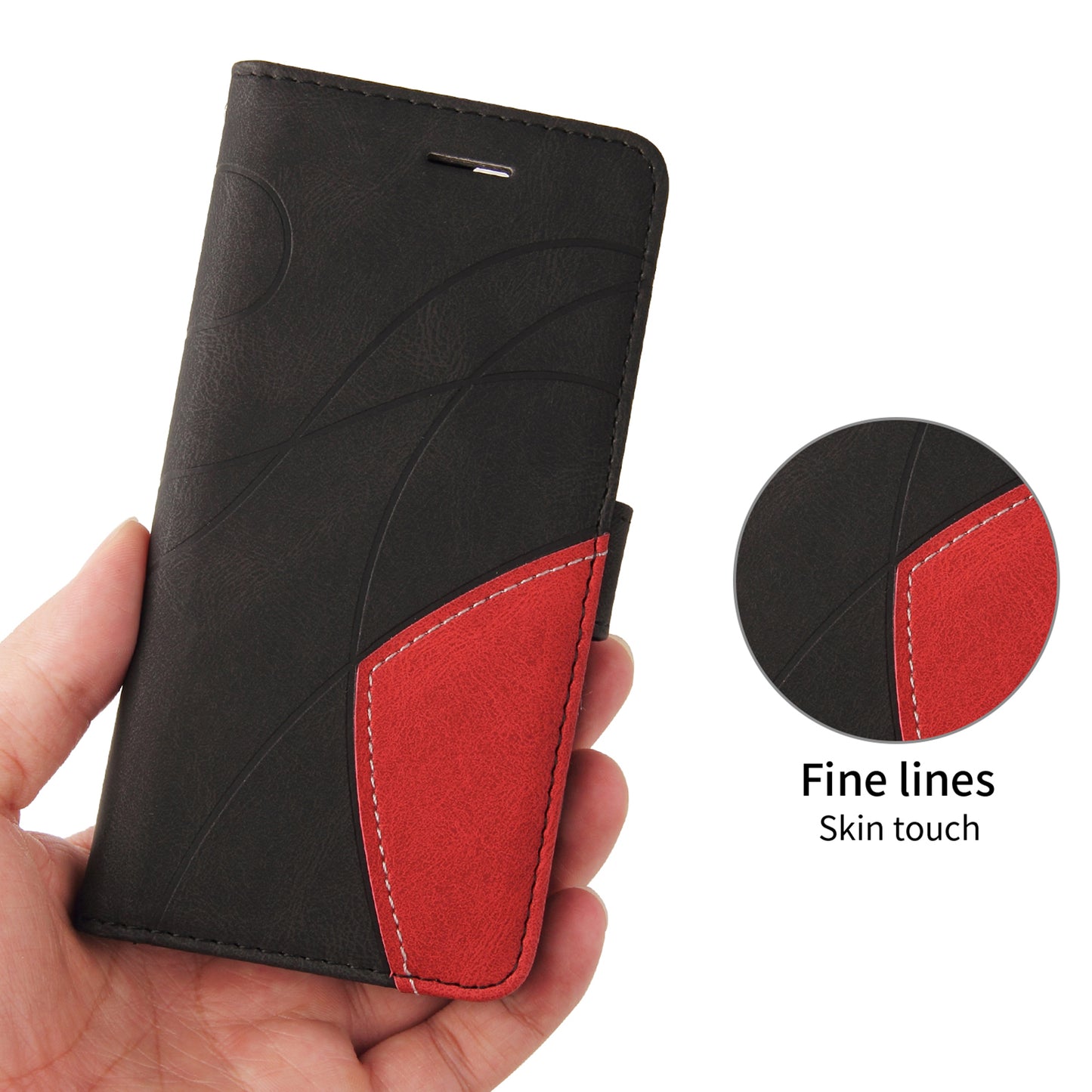 For Samsung Galaxy S26+ Leather Phone Case Stand Wallet with Bi-colour Splicing Design