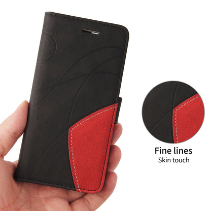 For Samsung Galaxy S26+ Leather Phone Case Stand Wallet with Bi-colour Splicing Design