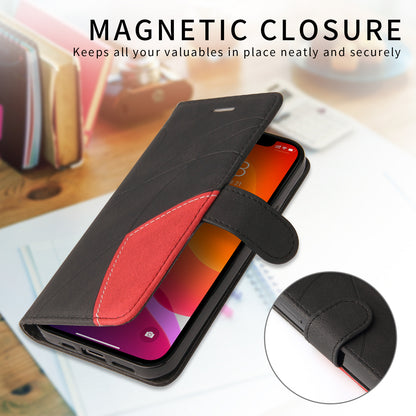 For Samsung Galaxy S26+ Leather Phone Case Stand Wallet with Bi-colour Splicing Design