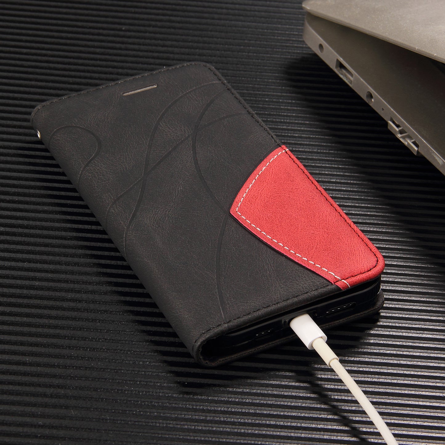 For Samsung Galaxy S26+ Leather Phone Case Stand Wallet with Bi-colour Splicing Design