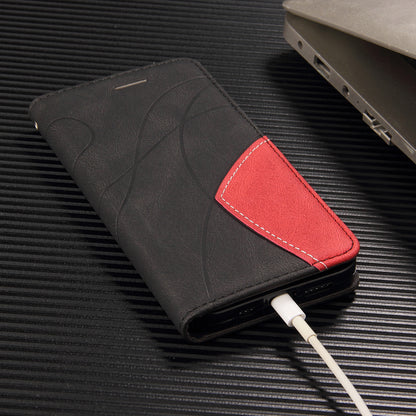 For Samsung Galaxy S26+ Leather Phone Case Stand Wallet with Bi-colour Splicing Design