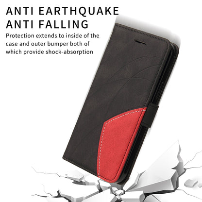 For Samsung Galaxy S26+ Leather Phone Case Stand Wallet with Bi-colour Splicing Design