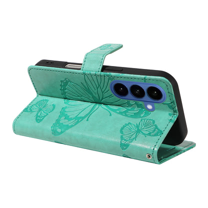 For Samsung Galaxy S26+ Wallet Case Floral Butterfly Imprinted Leather Phone Cover Stand