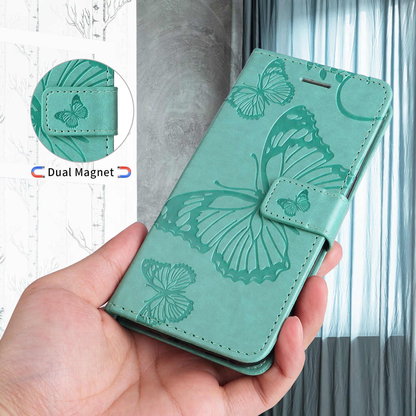 For Samsung Galaxy S26+ Wallet Case Floral Butterfly Imprinted Leather Phone Cover Stand