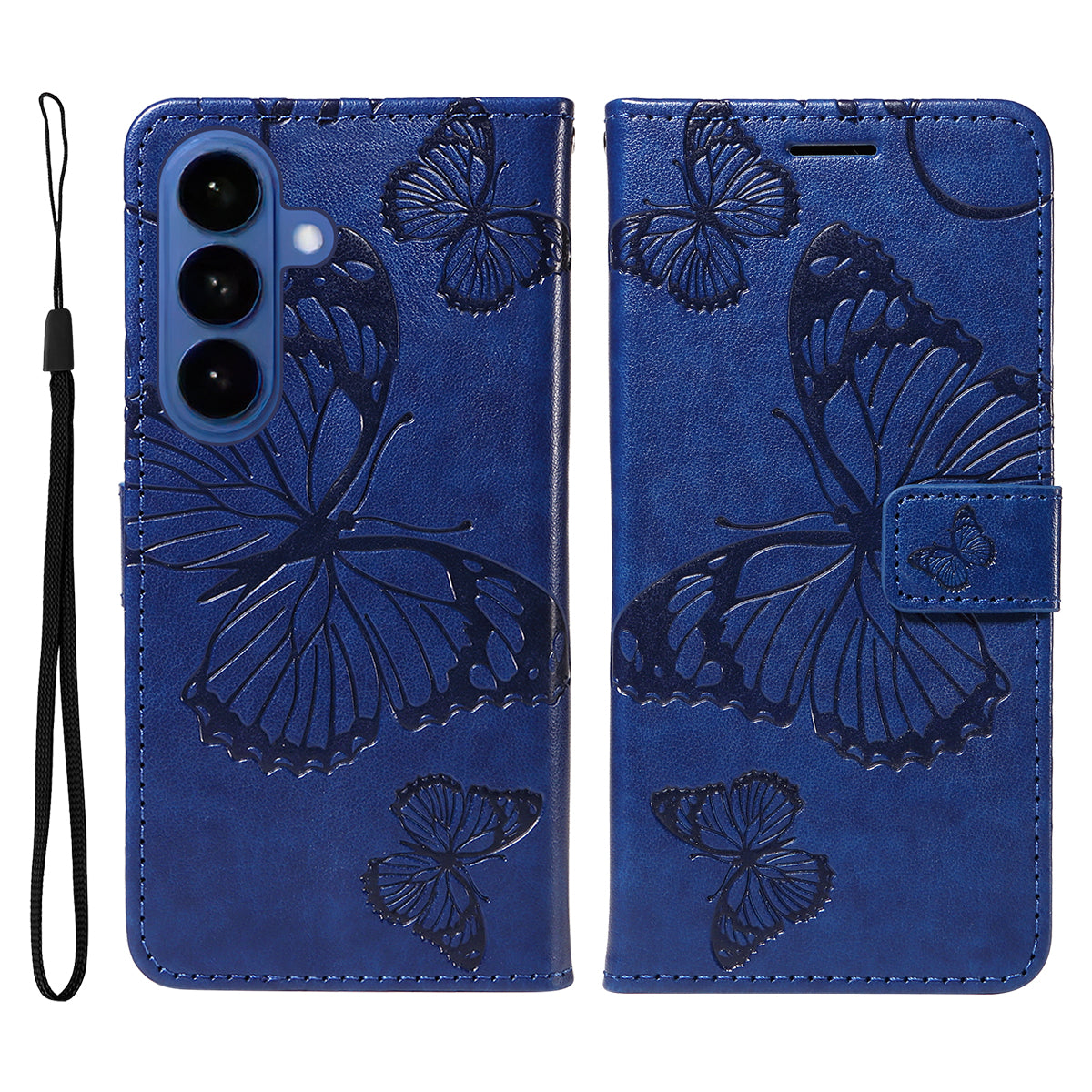 For Samsung Galaxy S26+ Wallet Case Floral Butterfly Imprinted Leather Phone Cover Stand
