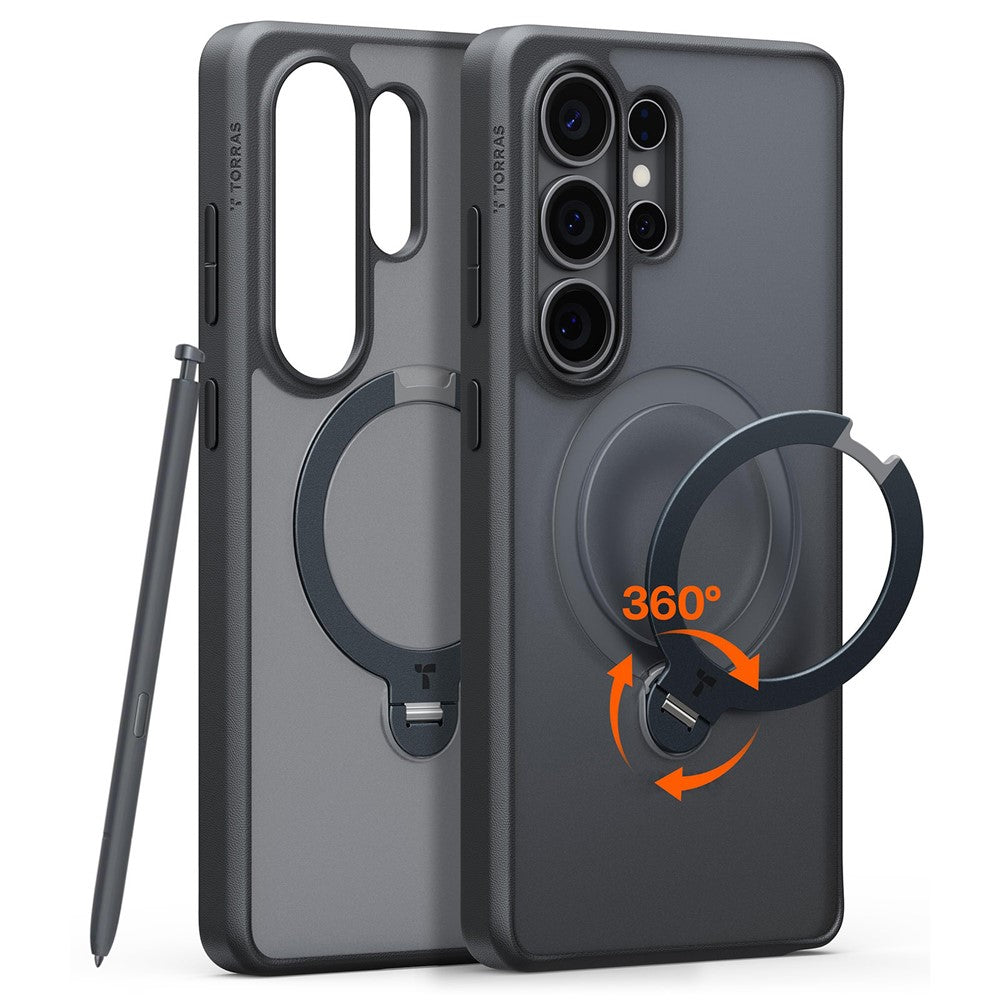 TORRAS Ostand Q3 Spin Series For Samsung Galaxy S26 Ultra Case Magnetic Rotating Kickstand PC + TPU Phone Cover