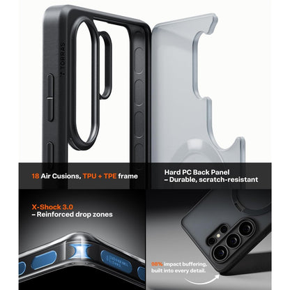 TORRAS Ostand Q3 Spin Series For Samsung Galaxy S26 Ultra Case Magnetic Rotating Kickstand PC + TPU Phone Cover