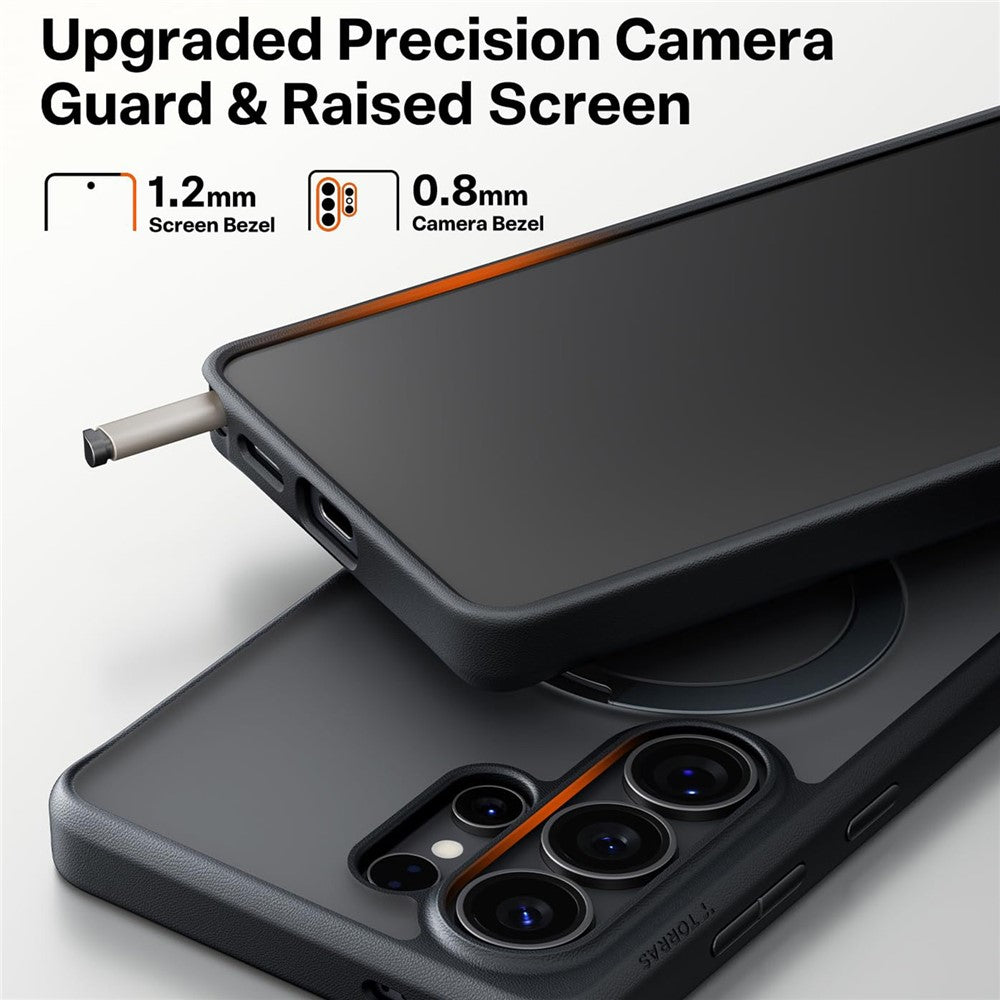 TORRAS Ostand Q3 Spin Series For Samsung Galaxy S26 Ultra Case Magnetic Rotating Kickstand PC + TPU Phone Cover