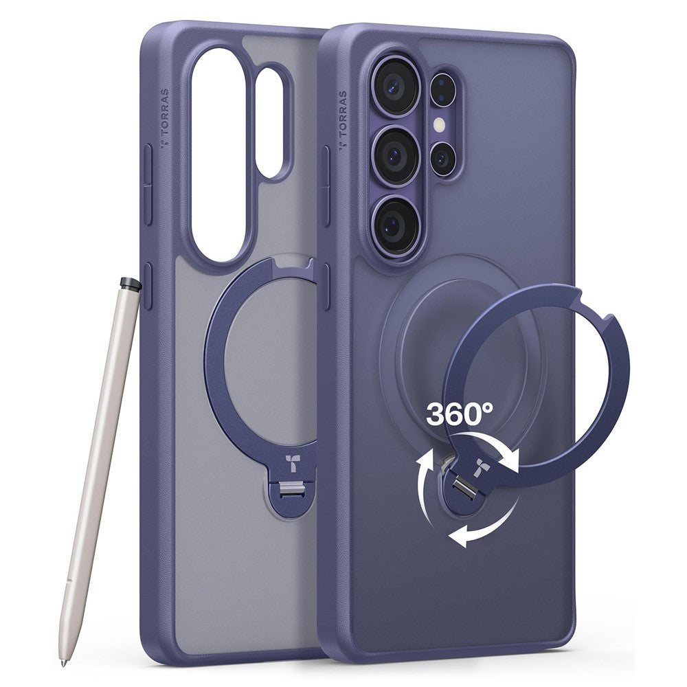 TORRAS Ostand Q3 Spin Series For Samsung Galaxy S26 Ultra Case Magnetic Rotating Kickstand PC + TPU Phone Cover