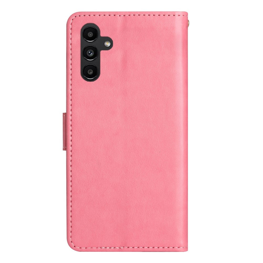 For Samsung Galaxy S26+ Leather Wallet Case Butterfly Flower Imprinted Phone Cover with Strap