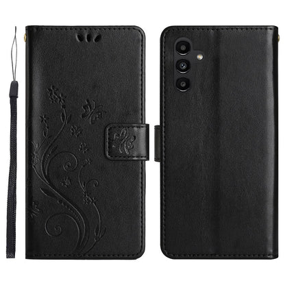 For Samsung Galaxy S26+ Leather Wallet Case Butterfly Flower Imprinted Phone Cover with Strap