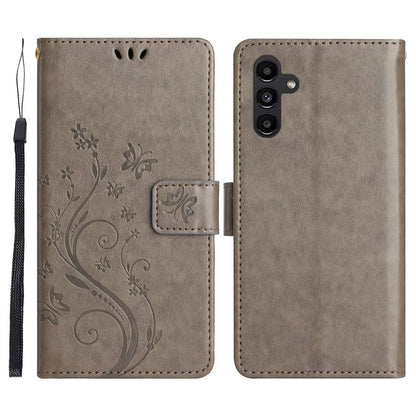 For Samsung Galaxy S26+ Leather Wallet Case Butterfly Flower Imprinted Phone Cover with Strap