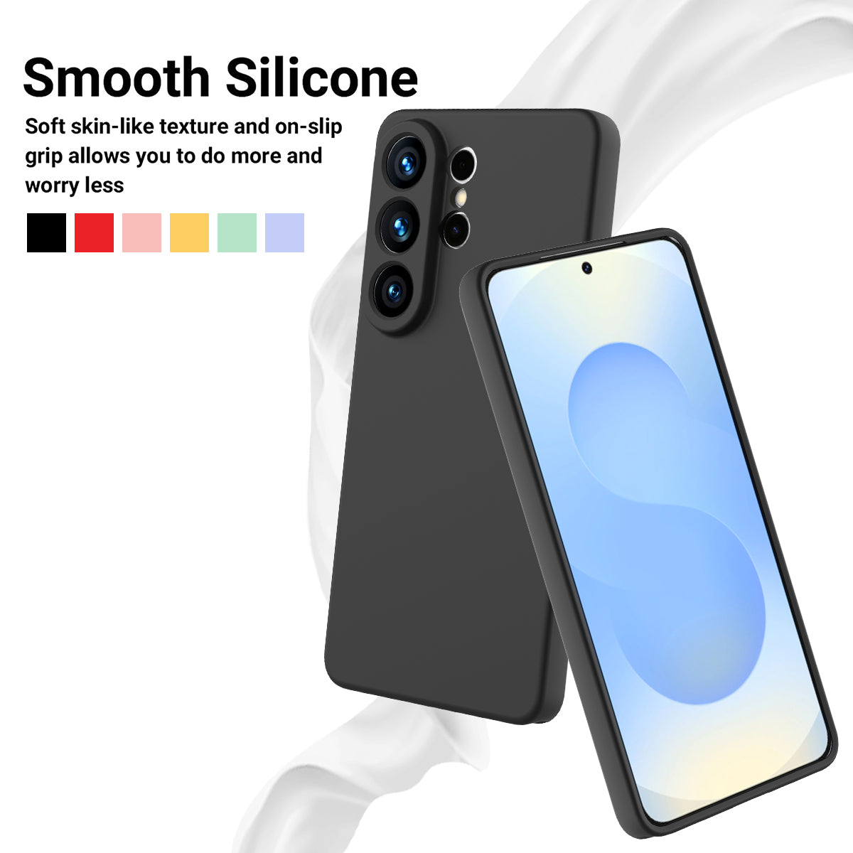For Samsung Galaxy S26 Ultra Liquid Silicone Case Phone Back Cover with Hand Strap