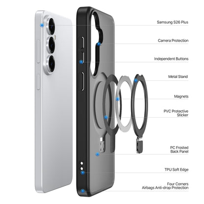 DUX DUCIS For Samsung Galaxy S26+ Magnetic Case  Yind Series Kickstand PC TPU Matte Phone Cover