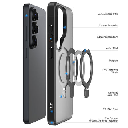 DUX DUCIS For Samsung Galaxy S26 Ultra Magnetic Case  Yind Series Kickstand PC TPU Matte Phone Cover