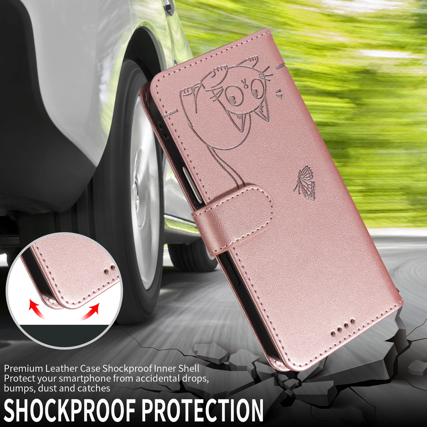 For Samsung Galaxy S26+ Case Cat Pattern Imprint Leather Phone Cover with Wrist Strap
