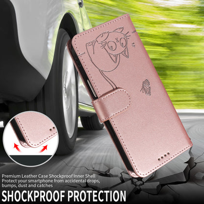For Samsung Galaxy S26+ Case Cat Pattern Imprint Leather Phone Cover with Wrist Strap