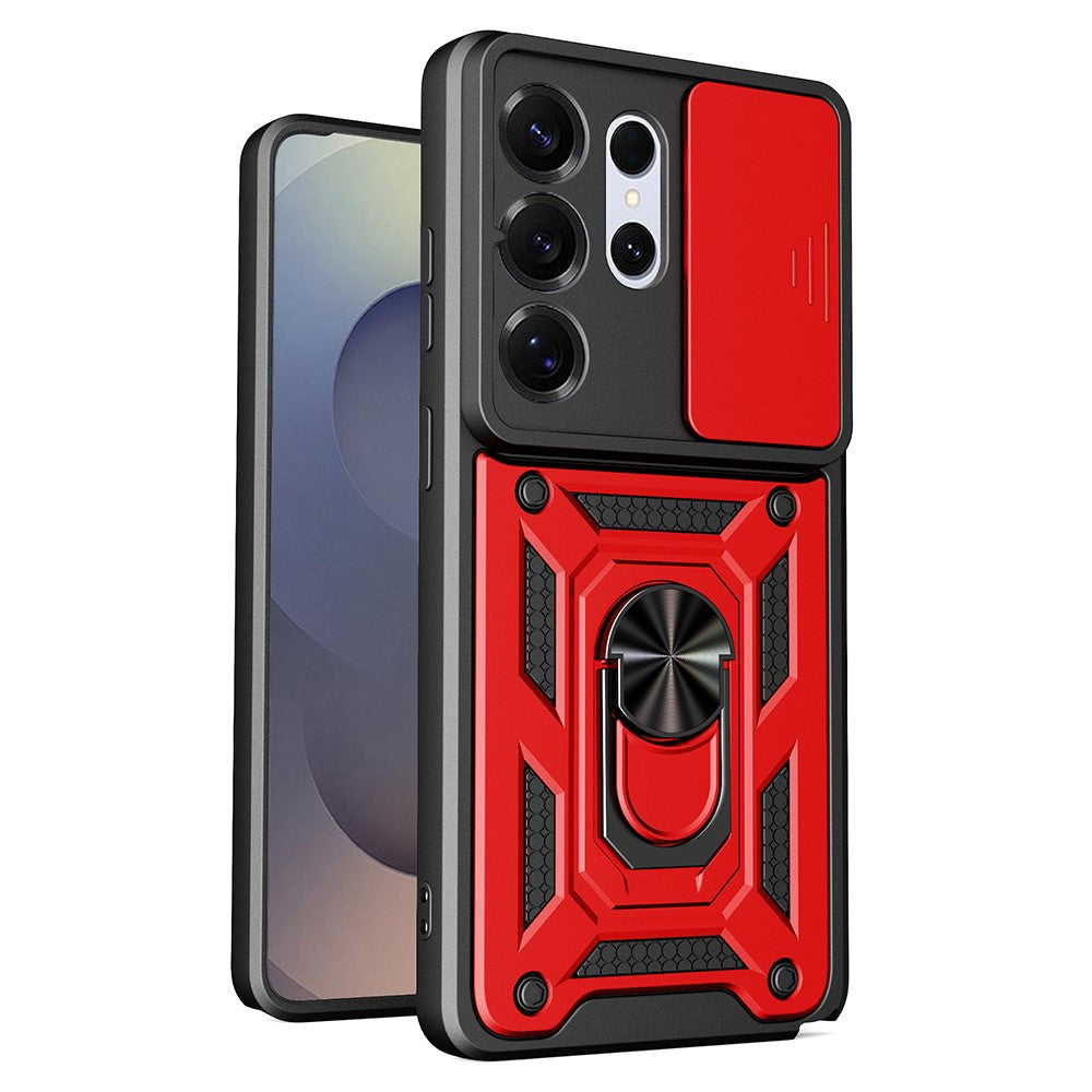AMORUS For Samsung Galaxy S26 Ultra Case Kickstand PC + TPU Phone Cover with Camera Lens Slider