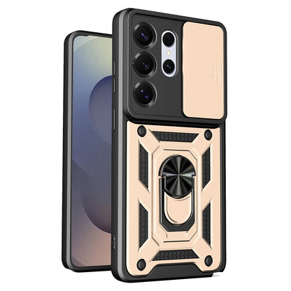 AMORUS For Samsung Galaxy S26 Ultra Case Kickstand PC + TPU Phone Cover with Camera Lens Slider