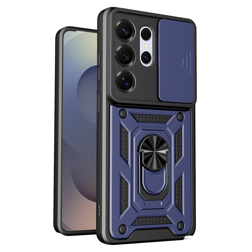 AMORUS For Samsung Galaxy S26 Ultra Case Kickstand PC + TPU Phone Cover with Camera Lens Slider