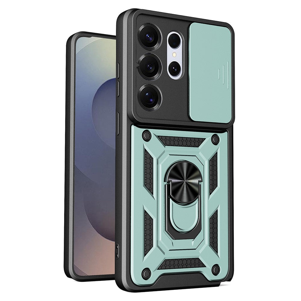 AMORUS For Samsung Galaxy S26 Ultra Case Kickstand PC + TPU Phone Cover with Camera Lens Slider