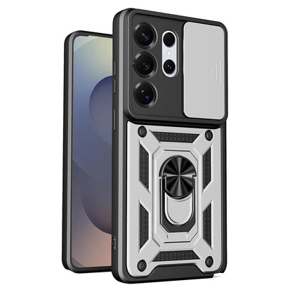 AMORUS For Samsung Galaxy S26 Ultra Case Kickstand PC + TPU Phone Cover with Camera Lens Slider