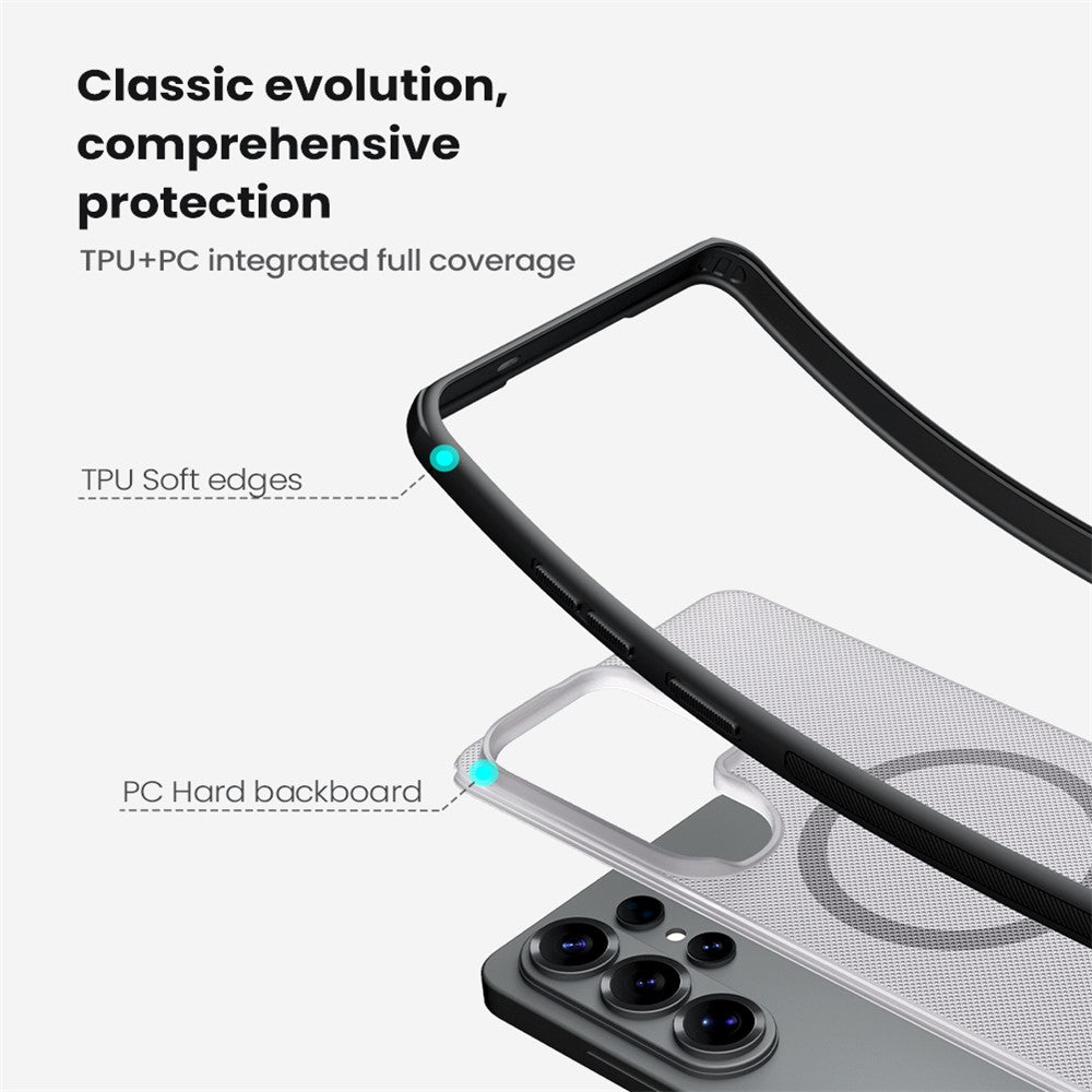 NILLKIN Super Frosted Shield Pro for Samsung Galaxy S26 Ultra Magnetic Case Matte PC TPU Clear Black Phone Back Cover