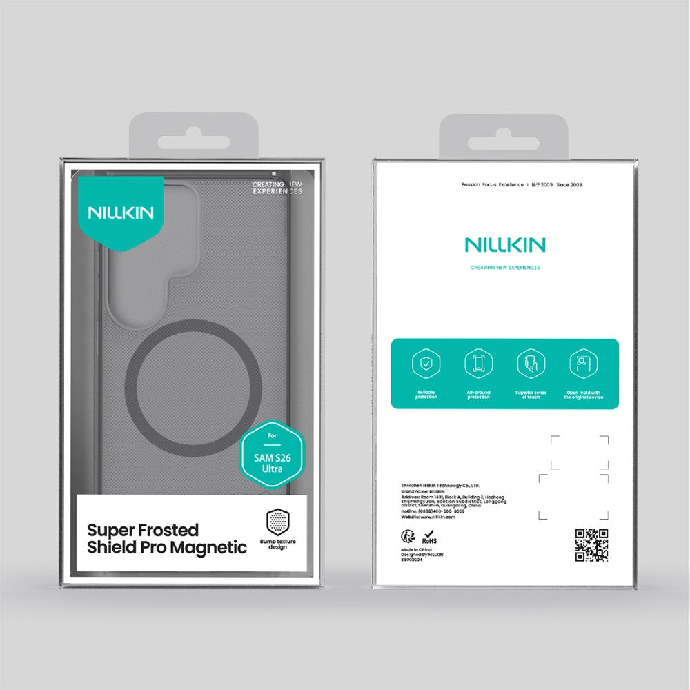 NILLKIN Super Frosted Shield Pro for Samsung Galaxy S26 Ultra Magnetic Case Matte PC TPU Clear Black Phone Back Cover