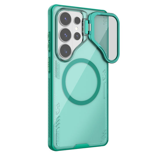 NILLKIN Iceblade CamProp For Samsung Galaxy S26 Ultra Magnetic Case Clear Lens Lid Kickstand PC TPU Phone Cover
